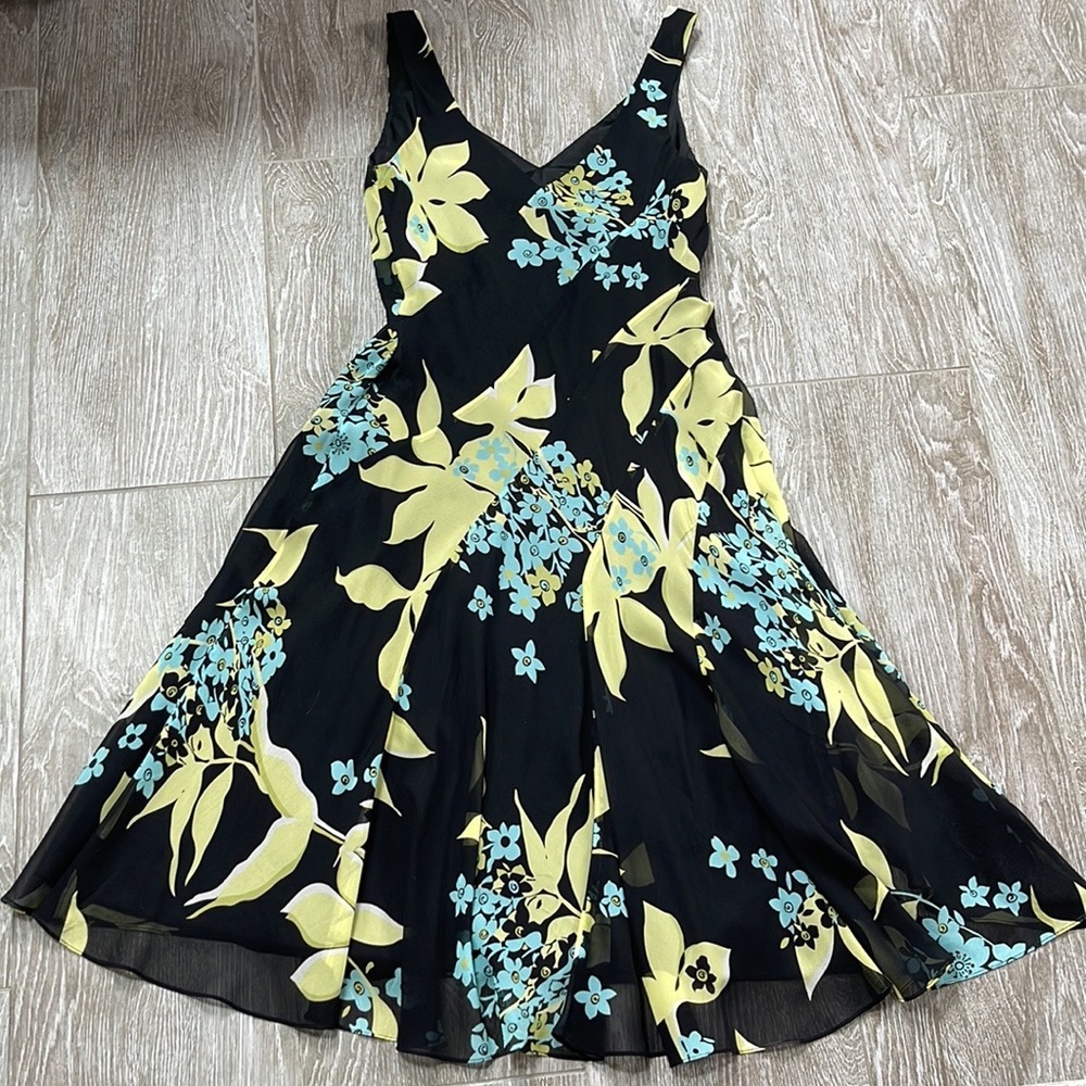 JONES NEW YORK SILK FLORAL DRESS SZ 4